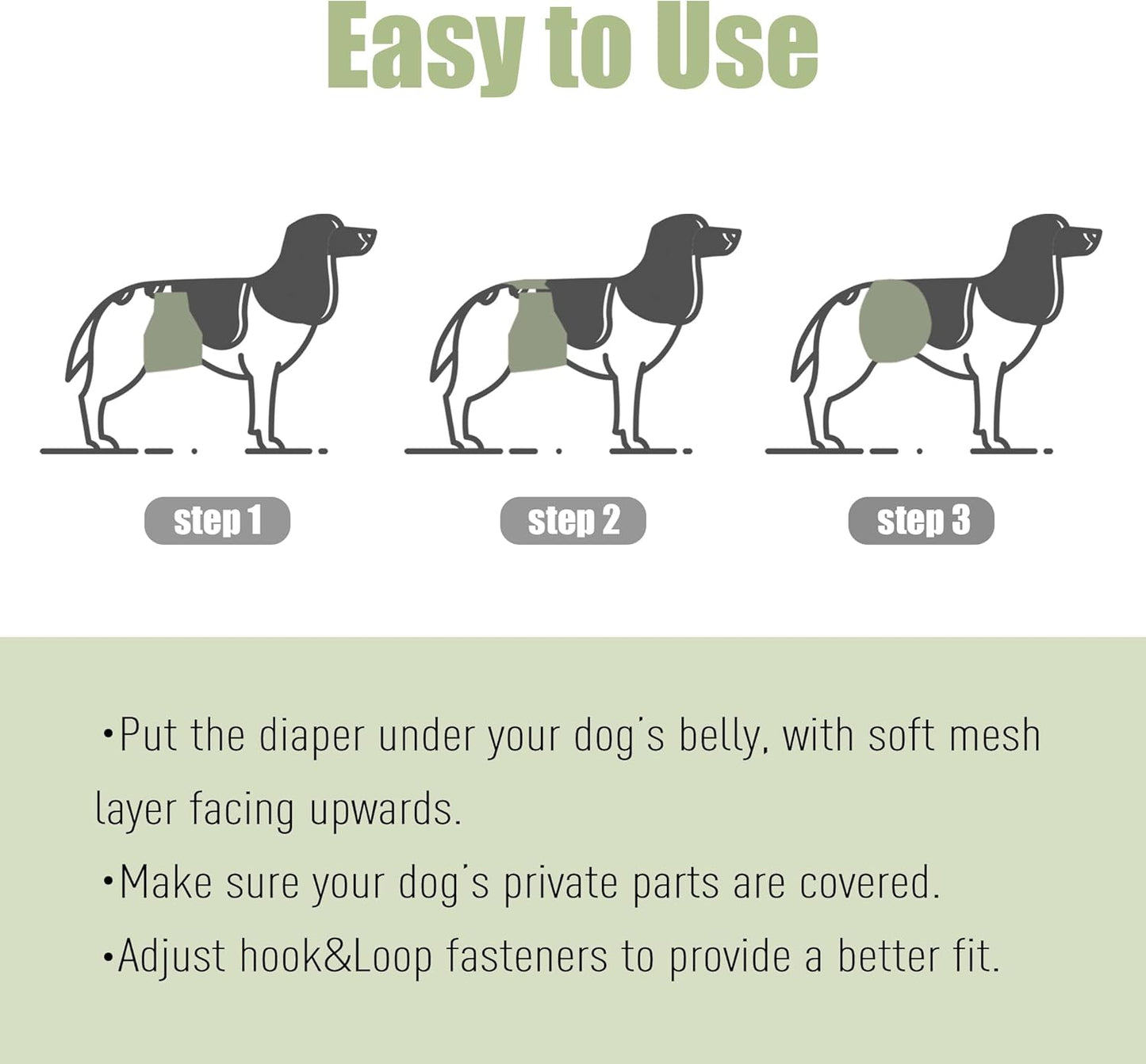 Washable Male Dog Diapers (Pack of 3) - Washable Male Dog Belly Wrap (Small)
