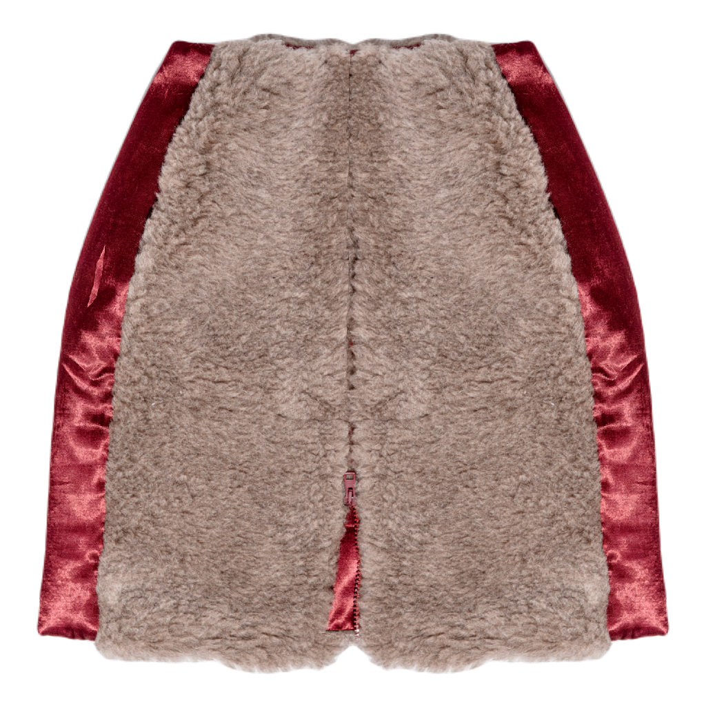 Woolen Women's Short Skirt - Beige